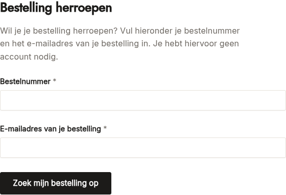 Bestelling opzoeken