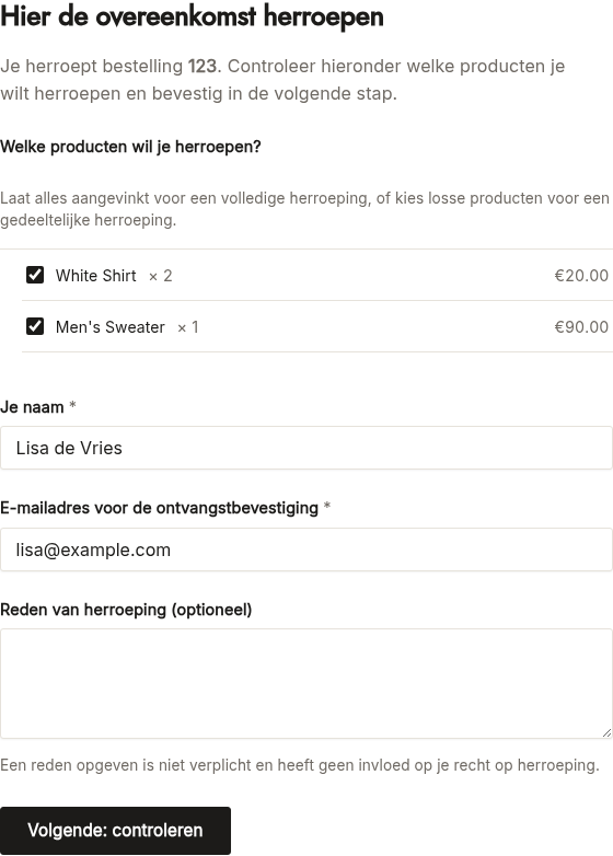 Producten kiezen